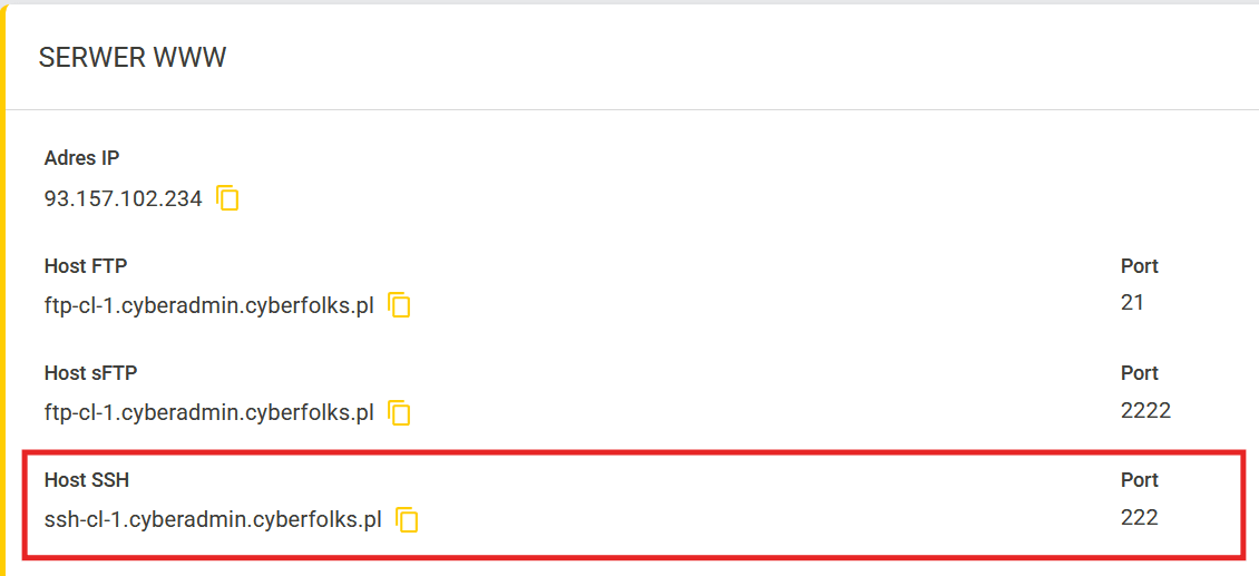 CA_SSH_DANE_POŁĄCZENIA