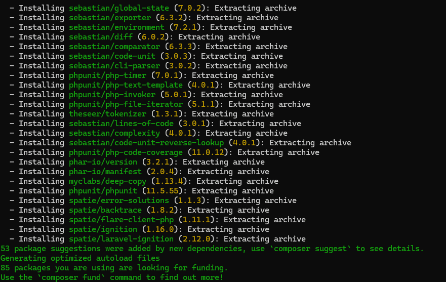 Uruchomienie composer.phar install w terminalu SSH
