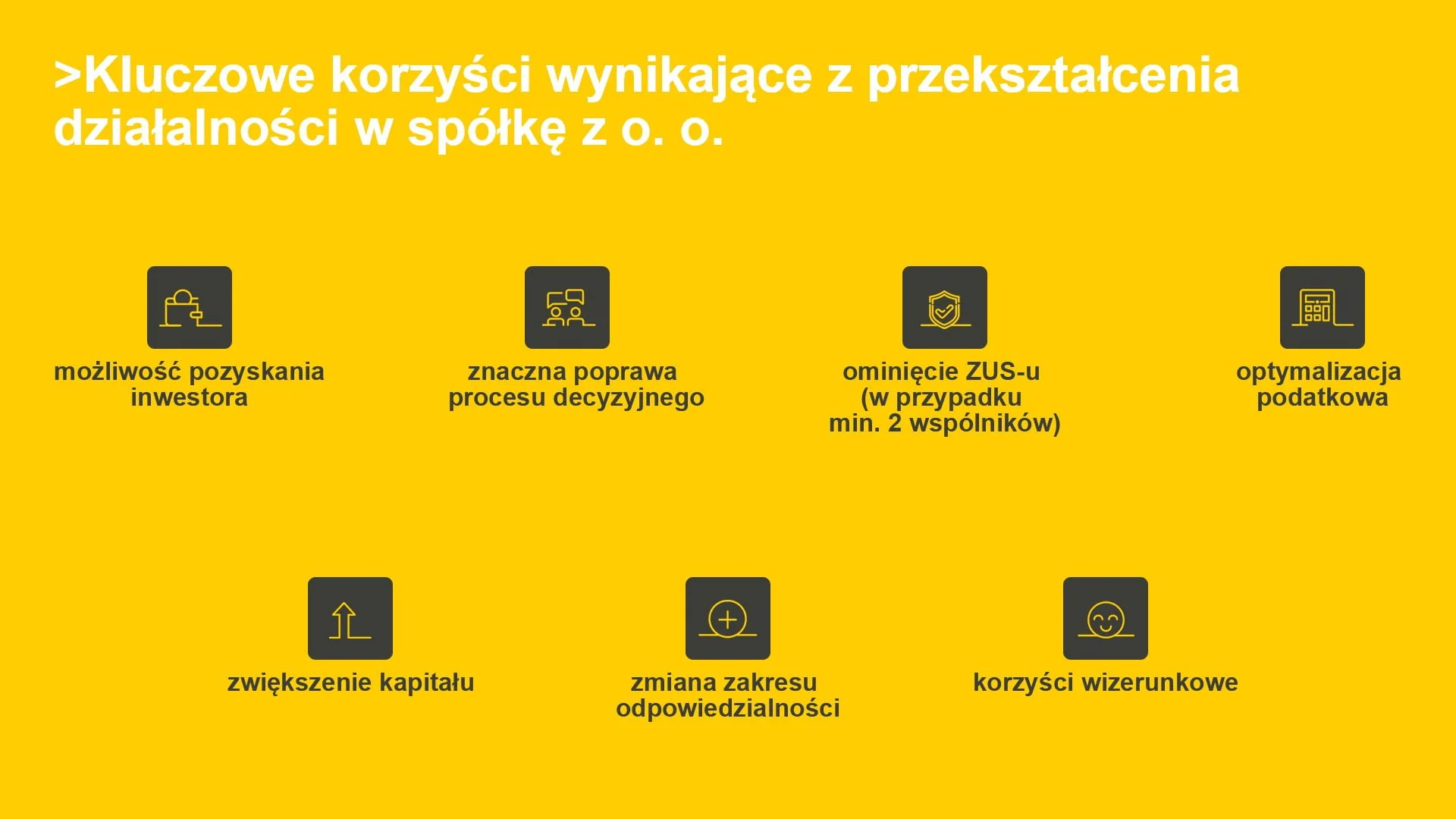 przekształcić działalność w spółkę z o.o.