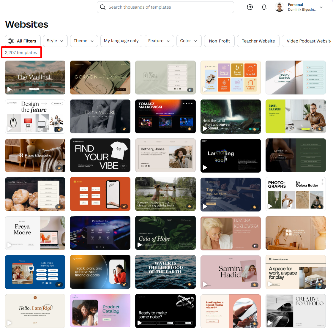tworzenie stron internetowych Canva