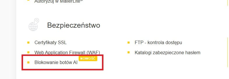 Blokowanie botów AI w panelu direct_Admin w cyber_Folks