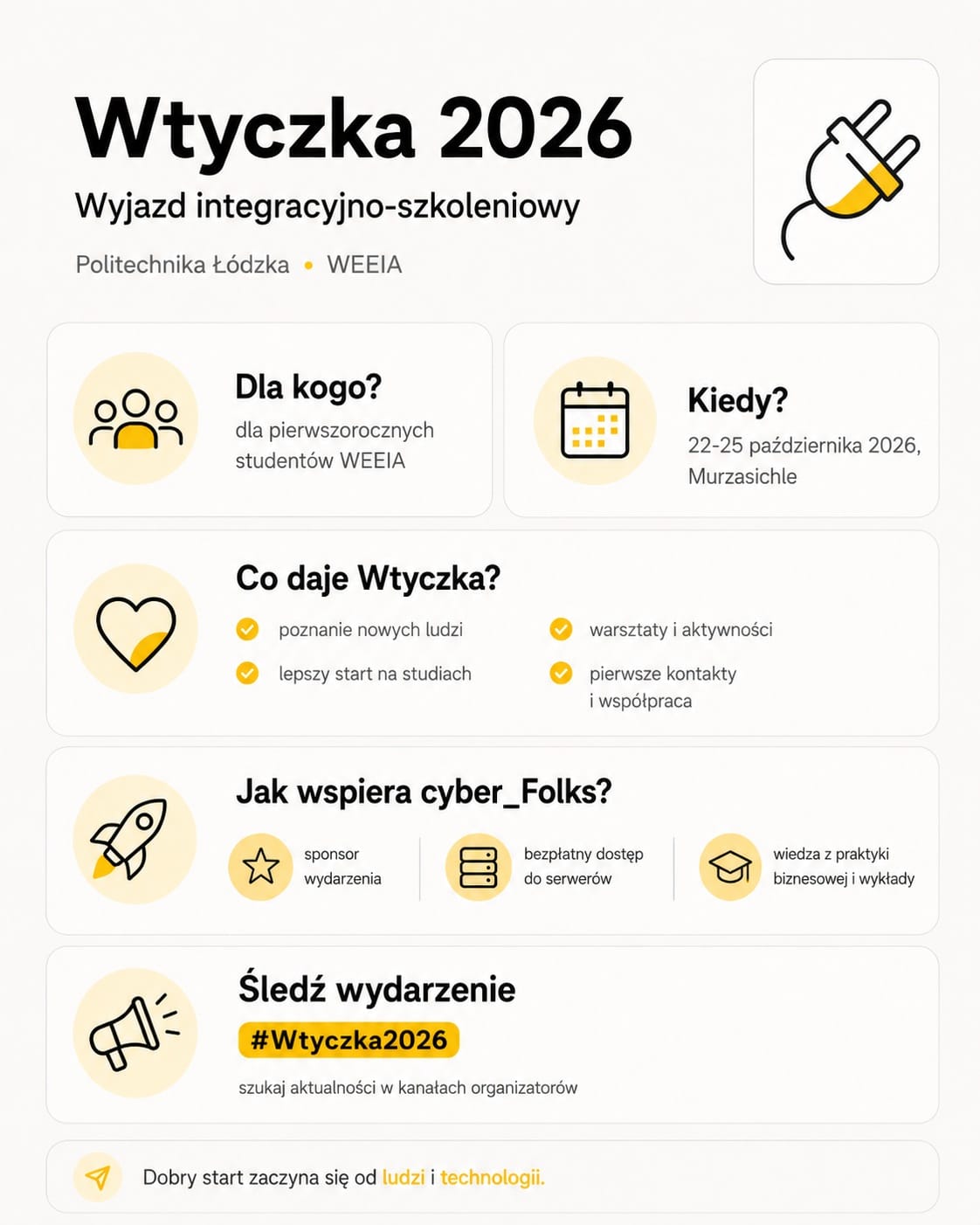 Wtyczka 2026. cyber_Folks sponsorem wydarzenia organizowanego przez Politechnikę Łódzką